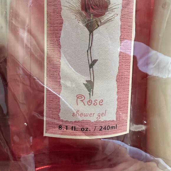 Vintage Bath & Body Works Escapes Cosmetic Bag Set Set Rose Cream Spray Gel - Picture 5 of 16